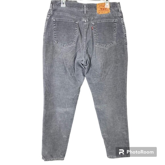 Levis 550 Gray Corduroy Jeans Women 16 L Relaxed Fit Hi-Rise Pin-whale - Picture 3 of 8